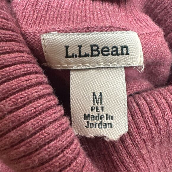 L.L. Bean Women’s Medium Maroon Fair Isle Turtleneck Sweater Pullover Knit - Picture 8 of 9